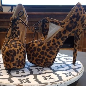 Leopard print stilettos